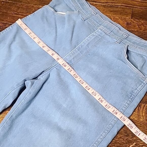 Vintage 70's Retro Lightwash Wide Leg High Rise Jeans Unisex 34" Waist - Picture 10 of 15